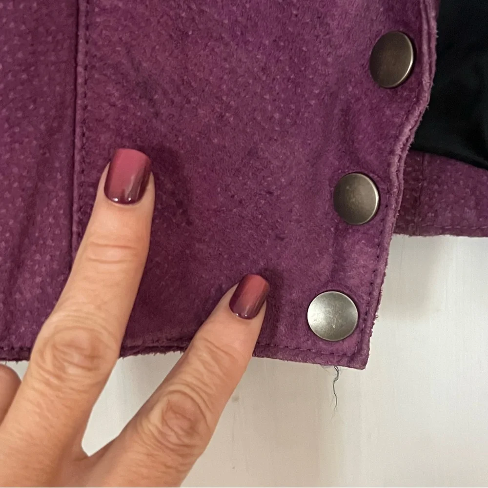 VTG Purple suede fringe jacket - Picture 7 of 13